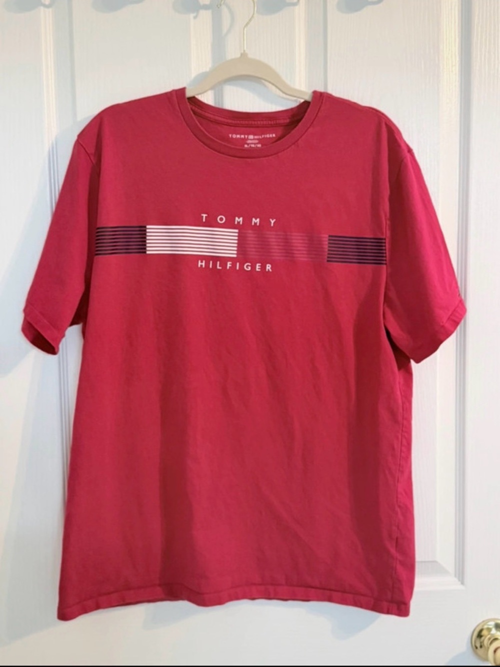 Tommy Hilfiger Red Graphic Logo T-Shirt Size XL